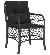 7-tlg. Garten-Essgruppe mit Kissen Schwarz Poly Rattan