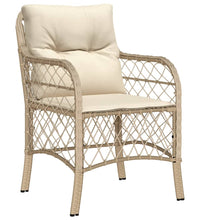 9-tlg. Garten-Essgruppe mit Kissen Beige Poly Rattan