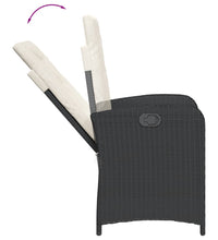 5-tlg. Garten-Essgruppe mit Kissen Schwarz Poly Rattan