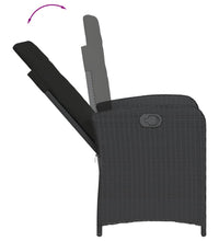 5-tlg. Garten-Essgruppe mit Kissen Schwarz Poly Rattan
