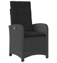 9-tlg. Garten-Essgruppe mit Kissen Schwarz Poly Rattan
