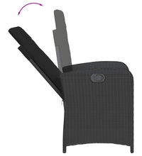 9-tlg. Garten-Essgruppe mit Kissen Schwarz Poly Rattan