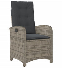 7-tlg. Garten-Essgruppe mit Kissen Grau Poly Rattan