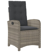 7-tlg. Garten-Essgruppe mit Kissen Grau Poly Rattan