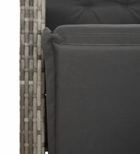 9-tlg. Garten-Essgruppe mit Kissen Grau Poly Rattan