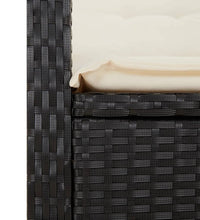 5-tlg. Garten-Essgruppe mit Kissen Schwarz Poly Rattan