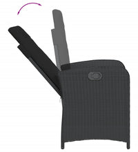 5-tlg. Garten-Essgruppe mit Kissen Schwarz Poly Rattan