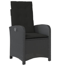5-tlg. Garten-Essgruppe mit Kissen Schwarz Poly Rattan
