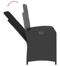 9-tlg. Garten-Essgruppe mit Kissen Schwarz Poly Rattan