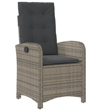 7-tlg. Garten-Essgruppe mit Kissen Grau Poly Rattan