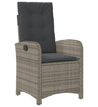 9-tlg. Garten-Essgruppe mit Kissen Grau Poly Rattan
