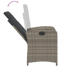 9-tlg. Garten-Essgruppe mit Kissen Grau Poly Rattan