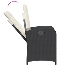9-tlg. Garten-Essgruppe mit Kissen Schwarz Poly Rattan