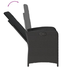 9-tlg. Garten-Essgruppe mit Kissen Schwarz Poly Rattan