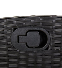 9-tlg. Garten-Essgruppe mit Kissen Schwarz Poly Rattan