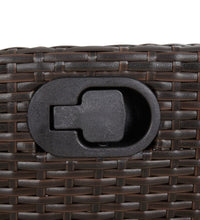 9-tlg. Garten-Essgruppe mit Kissen Braun Poly Rattan