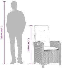 9-tlg. Garten-Essgruppe mit Kissen Braun Poly Rattan