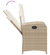 9-tlg. Garten-Essgruppe mit Kissen Beige Poly Rattan