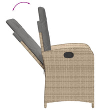 7-tlg. Garten-Essgruppe mit Kissen Beigemischung Poly Rattan