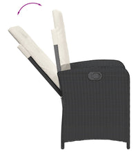 9-tlg. Garten-Essgruppe mit Kissen Schwarz Poly Rattan