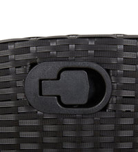 9-tlg. Garten-Essgruppe mit Kissen Schwarz Poly Rattan