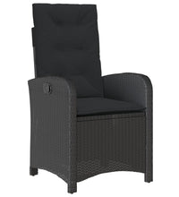 7-tlg. Garten-Essgruppe mit Kissen Schwarz Poly Rattan