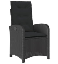 9-tlg. Garten-Essgruppe mit Kissen Schwarz Poly Rattan