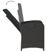 9-tlg. Garten-Essgruppe mit Kissen Schwarz Poly Rattan