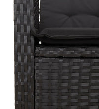 9-tlg. Garten-Essgruppe mit Kissen Schwarz Poly Rattan