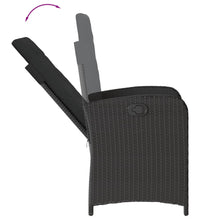 9-tlg. Garten-Essgruppe mit Kissen Schwarz Poly Rattan