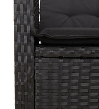 9-tlg. Garten-Essgruppe mit Kissen Schwarz Poly Rattan