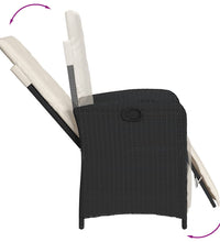 9-tlg. Garten-Essgruppe mit Kissen Schwarz Poly Rattan