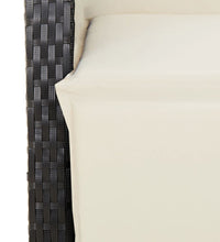 9-tlg. Garten-Essgruppe mit Kissen Schwarz Poly Rattan