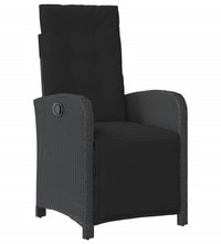7-tlg. Garten-Essgruppe mit Kissen Schwarz Poly Rattan