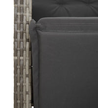 7-tlg. Garten-Essgruppe mit Kissen Grau Poly Rattan