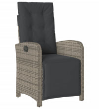 9-tlg. Garten-Essgruppe mit Kissen Grau Poly Rattan
