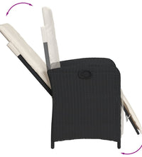 9-tlg. Garten-Essgruppe mit Kissen Schwarz Poly Rattan