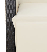 9-tlg. Garten-Essgruppe mit Kissen Schwarz Poly Rattan