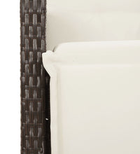 9-tlg. Garten-Essgruppe mit Kissen Braun Poly Rattan