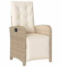 9-tlg. Garten-Essgruppe mit Kissen Beige Poly Rattan
