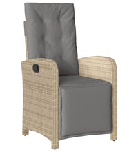 7-tlg. Garten-Essgruppe mit Kissen Beige Poly Rattan