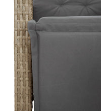 7-tlg. Garten-Essgruppe mit Kissen Beige Poly Rattan