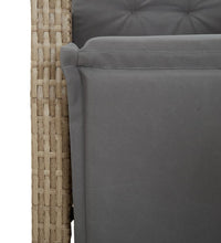 9-tlg. Garten-Essgruppe mit Kissen Beige Poly Rattan