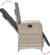 7-tlg. Garten-Essgruppe mit Kissen Hellgrau Poly Rattan