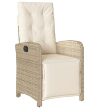 7-tlg. Garten-Essgruppe mit Kissen Beige Poly Rattan