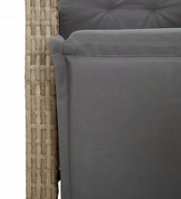 7-tlg. Garten-Essgruppe mit Kissen Beige Poly Rattan