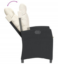 3-tlg. Garten-Essgruppe mit Kissen Schwarz Poly Rattan