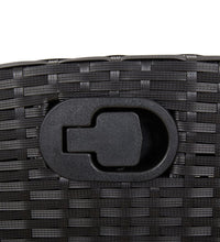 3-tlg. Garten-Essgruppe mit Kissen Schwarz Poly Rattan