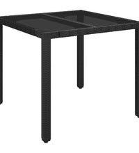 5-tlg. Garten-Essgruppe mit Kissen Schwarz Poly Rattan