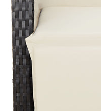 5-tlg. Garten-Essgruppe mit Kissen Schwarz Poly Rattan